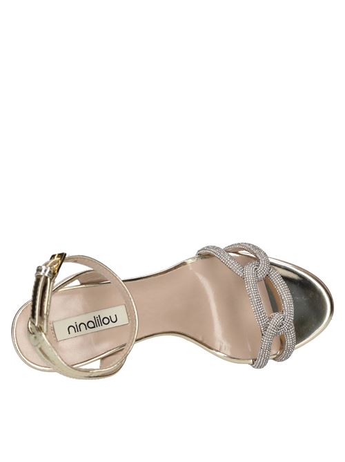 Sandali in pelle e microstrass NINALILOU | 321079B7 SPECCHIOPLATINO